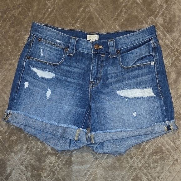 J. Crew Distressed Denim Shorts Size US 4 Waist 27 - Picture 1 of 5